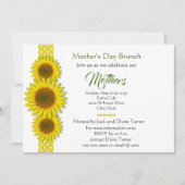 Polka Dot en Sunflower Moederdag Uitnodiging (Voorkant)