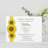 Polka Dot en Sunflower Moederdag Uitnodiging (Staand voorkant)