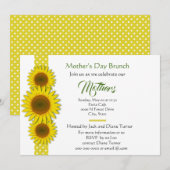 Polka Dot en Sunflower Moederdag Uitnodiging (Voorkant / Achterkant)