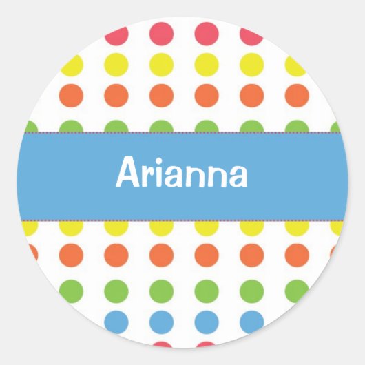 Polka Dot Envelope Seal Ronde Sticker (Voorkant)