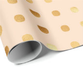 Polka Dot Faux Gold Folie Blush Wrapping Paper Cadeaupapier (Rol Hoek)