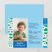 Polka Dot First Birthday Party Invitation Briefkaa Uitnodiging Briefkaart (Voorkant / Achterkant)