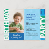 Polka Dot First Birthday Party Invitation Briefkaa Uitnodiging Briefkaart (Voorkant)