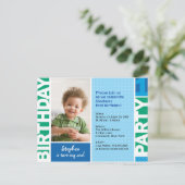 Polka Dot First Birthday Party Invitation Briefkaa Uitnodiging Briefkaart (Staand voorkant)