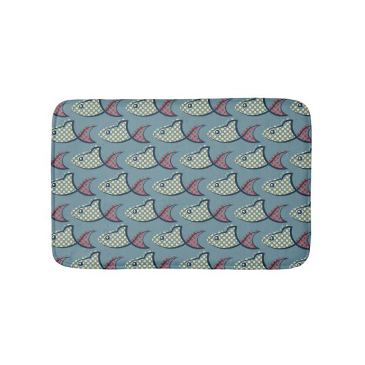 Polka Dot Fish Pattern Badmat (Voorkant)