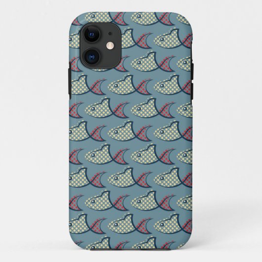 Polka Dot Fish Pattern Case-Mate iPhone Case (Achterkant)