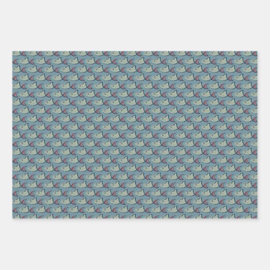 Polka Dot Fish Pattern Inpakpapier Vel (Voorkant)