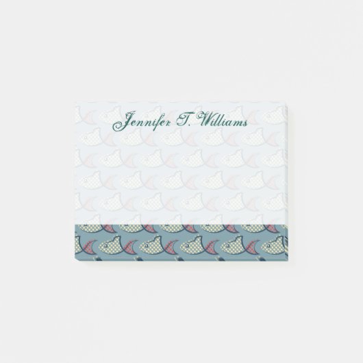 Polka Dot Fish Pattern | Jouw namen toevoegen Post-it® Notes (Voorkant)