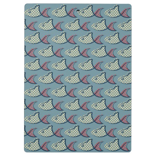 Polka Dot Fish Pattern Klembord (Achterkant)