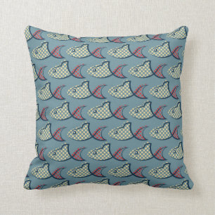 Polka Dot Fish Pattern Kussen