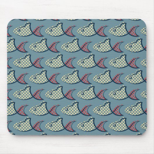 Polka Dot Fish Pattern Muismat (Voorkant)
