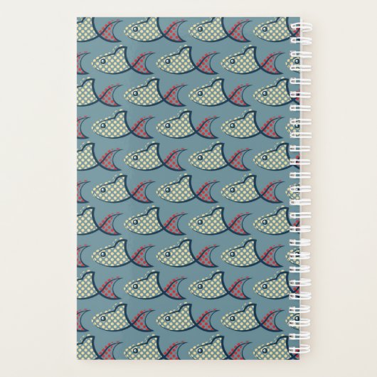 Polka Dot Fish Pattern Planner (Achterkant)