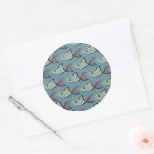Polka Dot Fish Pattern Ronde Sticker (Envelop)