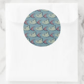 Polka Dot Fish Pattern Ronde Sticker (Tas)