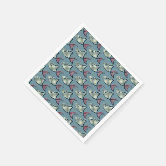 Polka Dot Fish Pattern Servet (Hoek)