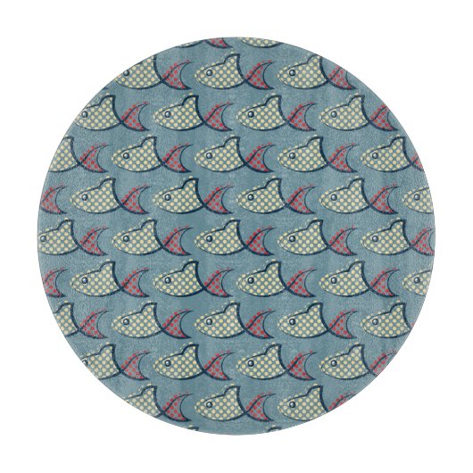 Polka Dot Fish Pattern Snijplank (Voorkant)