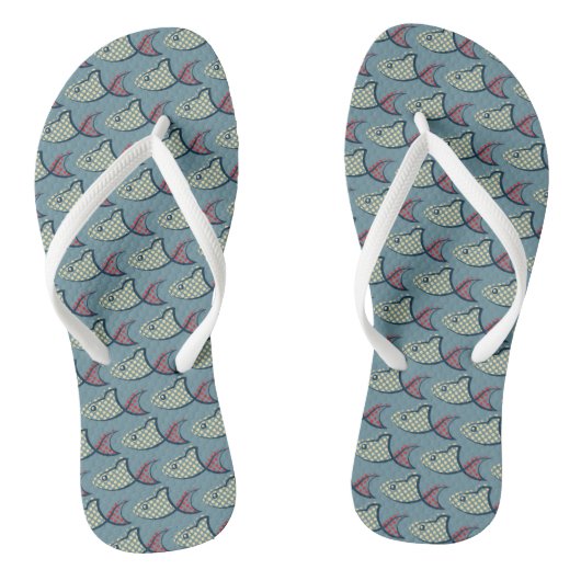 Polka Dot Fish Pattern Teenslippers (Voetbed)