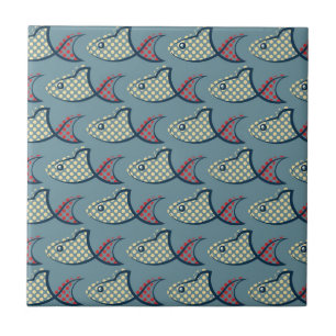 Polka Dot Fish Pattern Tegeltje
