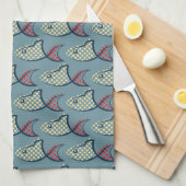 Polka Dot Fish Pattern Theedoek (Quarter Fold)