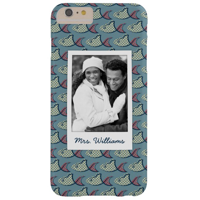 Polka Dot Fish Pattern | Uw foto en naam Case-Mate iPhone Case (Achterkant)