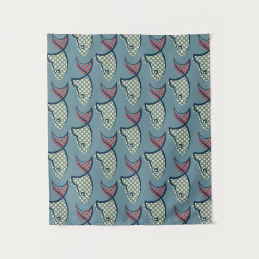 Polka Dot Fish Pattern Wandkleed (Voorkant)