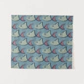 Polka Dot Fish Pattern Wandkleed (Voorkant (horizontaal))