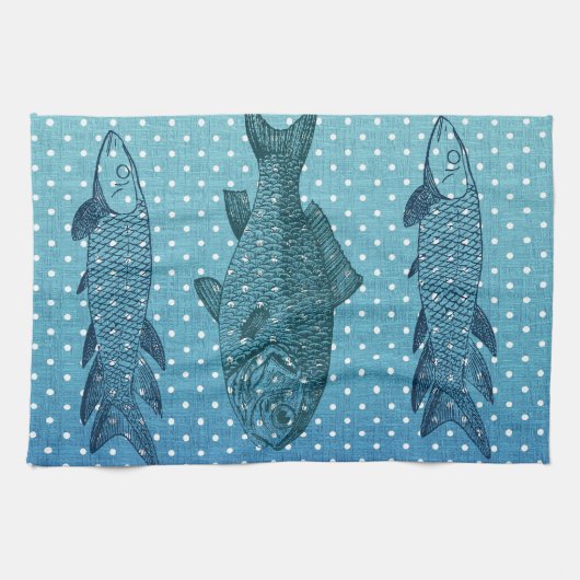 Polka Dot Fish Theedoek (Horizontaal)