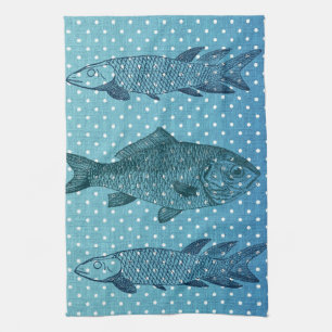 Polka Dot Fish Theedoek