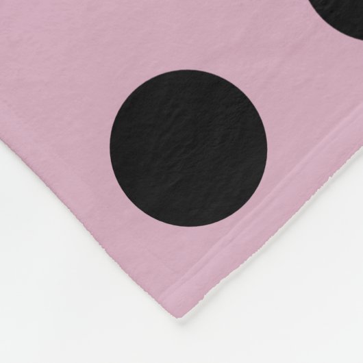 Polka Dot Fleece Blanket (roze en zwart) (Hoek)
