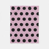 Polka Dot Fleece Blanket (roze en zwart) (Voorkant)