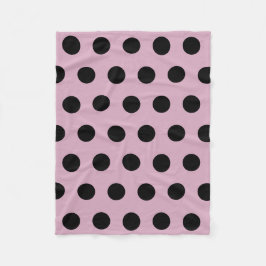 Polka Dot Fleece Blanket (roze en zwart)