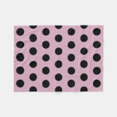 Polka Dot Fleece Blanket (roze en zwart) Deken (Voorkant (Horizontaal))