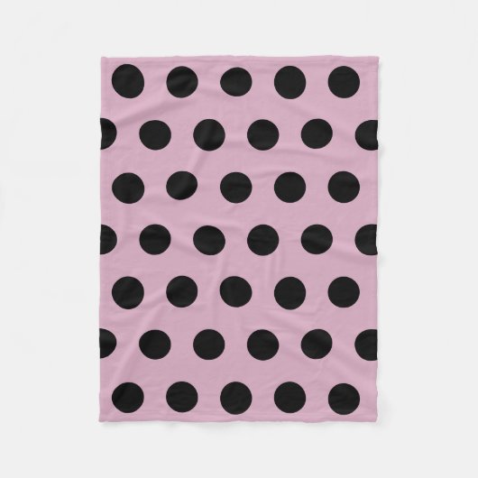 Polka Dot Fleece Blanket (roze en zwart) Deken (Voorkant)