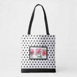 Polka dot floral tas