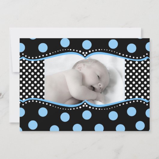 Polka Dot Foto geboorteaankondiging Aankondiging (Achterkant)
