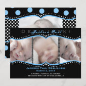 Polka Dot Foto geboorteaankondiging Aankondiging (Voorkant / Achterkant)