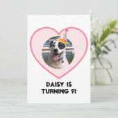 Polka Dot Foto Verjaardag Kaart (Staand voorkant)