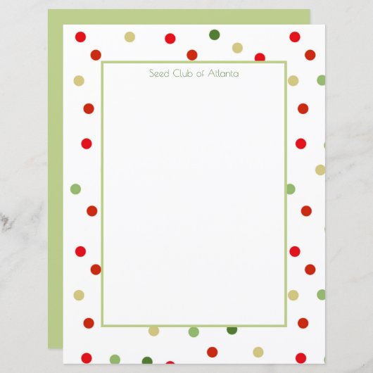 Polka Dot Framed Stationery (Voorkant / Achterkant)