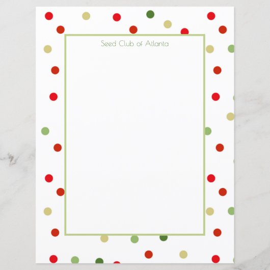 Polka Dot Framed Stationery (Voorkant)