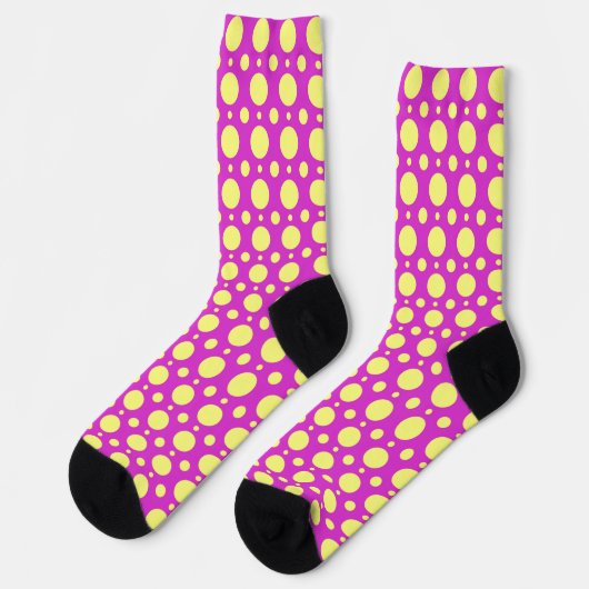 Polka Dot Fun Crazy Sokken in roze en geel (Links)