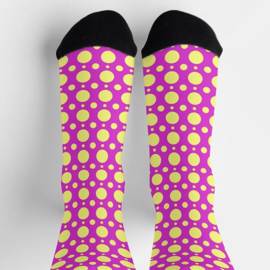Polka Dot Fun Crazy Sokken in roze en geel (Top)