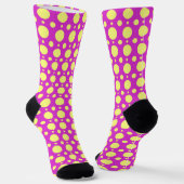 Polka Dot Fun Crazy Sokken in roze en geel (Gebogen)