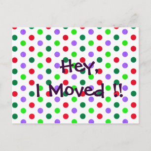 Polka Dot Fun Nieuwe Home Meldingen Aankondigingskaart