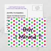 Polka Dot Fun Nieuwe Home Meldingen Aankondigingskaart (Voorkant / Achterkant)