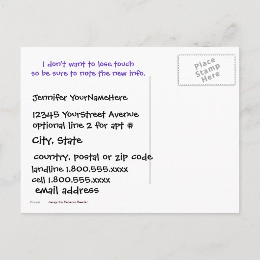 Polka Dot Fun Nieuwe Home Meldingen Aankondigingskaart (Achterkant)