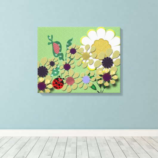 Polka Dot Garden Canvas Afdruk (Insitu (Houten vloer))