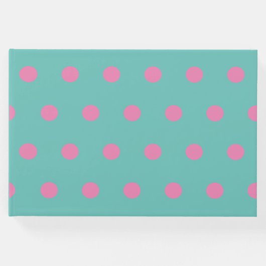 Polka Dot Gastenboek (Aqua & Pink) (Voorkant)