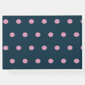 Polka Dot Gastenboek (Midnight Blue & Soft Pink) (Achterkant)