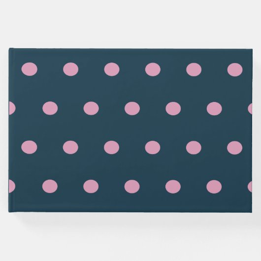 Polka Dot Gastenboek (Midnight Blue & Soft Pink) (Voorkant)