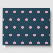 Polka Dot Gastenboek (Midnight Blue & Soft Pink) (Voorkant)